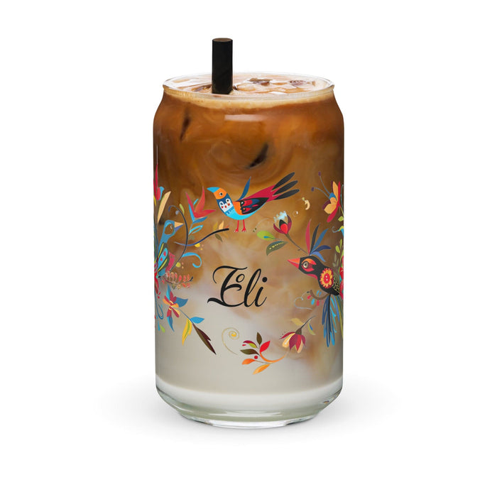 Eli Exclusive Name Art Piece Can-Shaped Glass Home Office Work Mexican Spanish Pride Gift Cup One-Of-A-Kind Calligraphy Glass | E2 Mexicada