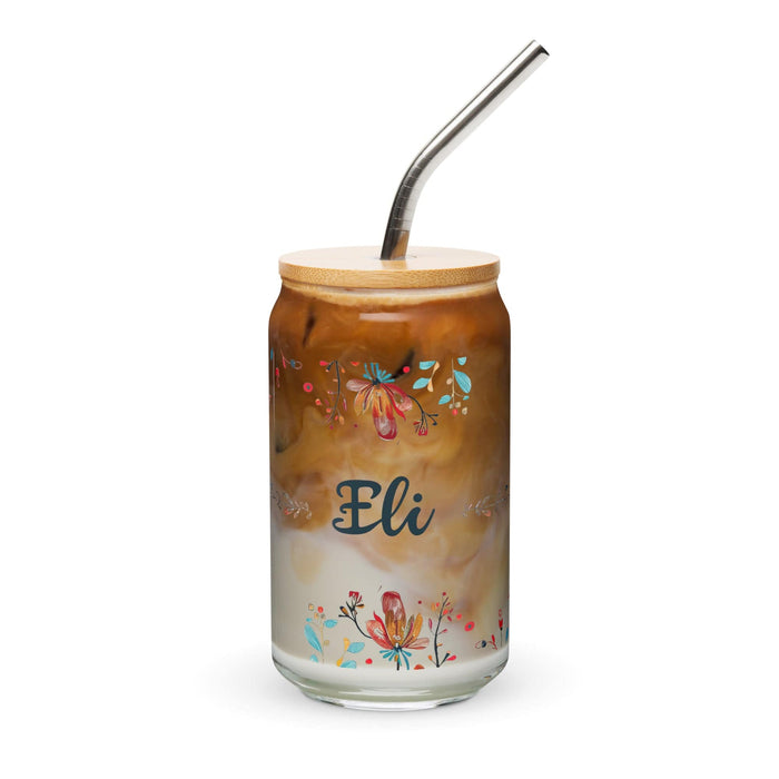 Eli Exclusive Name Art Piece Can-Shaped Glass Home Office Work Mexican Spanish Pride Gift Cup One-Of-A-Kind Calligraphy Glass | E14 Mexicada