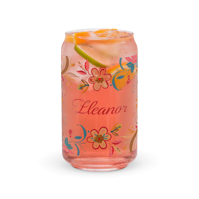 Eleanor Exclusive Name Art Piece Can-Shaped Glass Home Office Work Mexican Spanish Pride Gift Cup One-Of-A-Kind Calligraphy Glass | E17 Mexicada