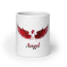 Angel Exclusive Name Art Piece Home Office Work Coffee Mug Mexican Spanish Pride Gift Cup One-Of-A-Kind Calligraphy White Glossy Mug | A7 Mexicada