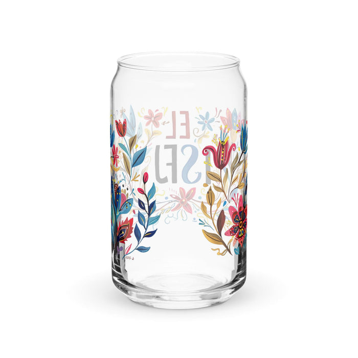 El Isfj Exclusive Art Piece Can-Shaped Glass Home Office Work Mexican Spanish Pride Gift Cup One-Of-A-Kind Calligraphy Glass | E4 Mexicada