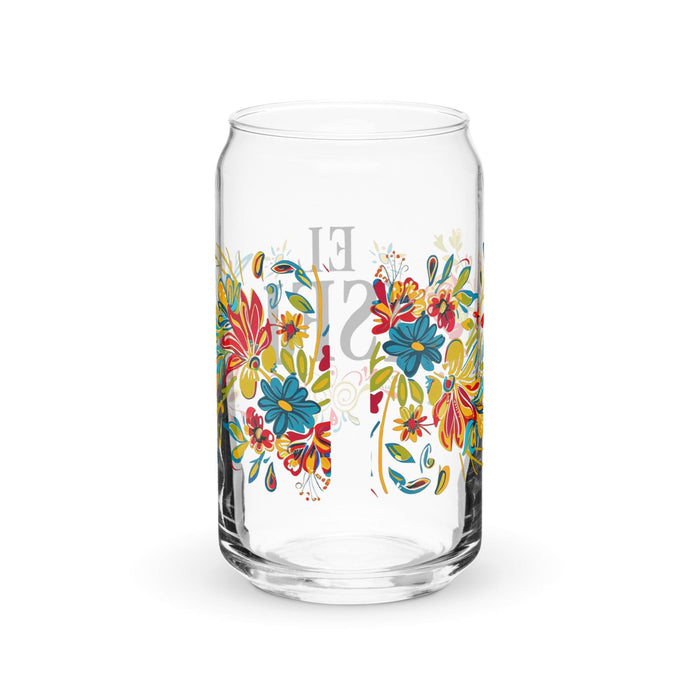 El Isfj Exclusive Art Piece Can-Shaped Glass Home Office Work Mexican Spanish Pride Gift Cup One-Of-A-Kind Calligraphy Glass | E5 Mexicada