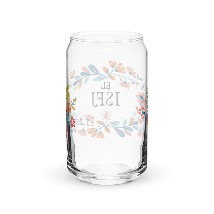 El Isfj Exclusive Art Piece Can-Shaped Glass Home Office Work Mexican Spanish Pride Gift Cup One-Of-A-Kind Calligraphy Glass | E11 Mexicada