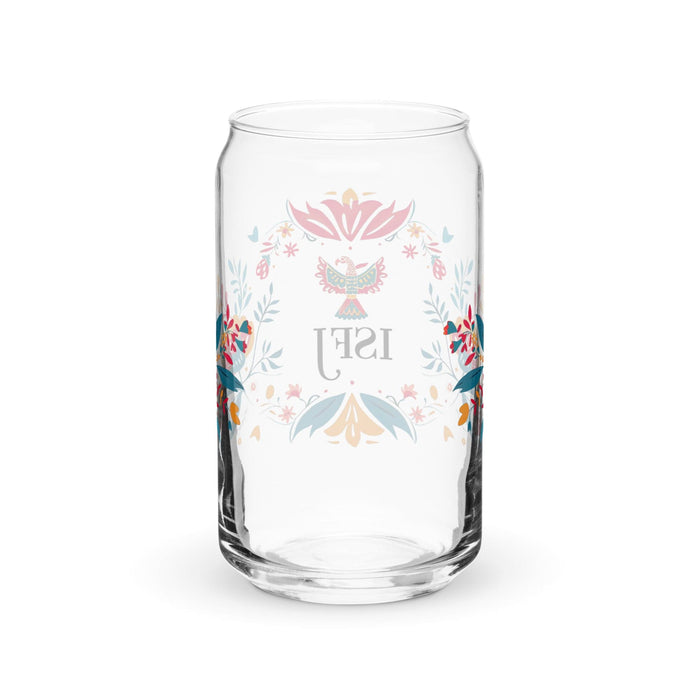 El Isfj Exclusive Art Piece Can-Shaped Glass Home Office Work Mexican Spanish Pride Gift Cup One-Of-A-Kind Calligraphy Glass | E16 Mexicada