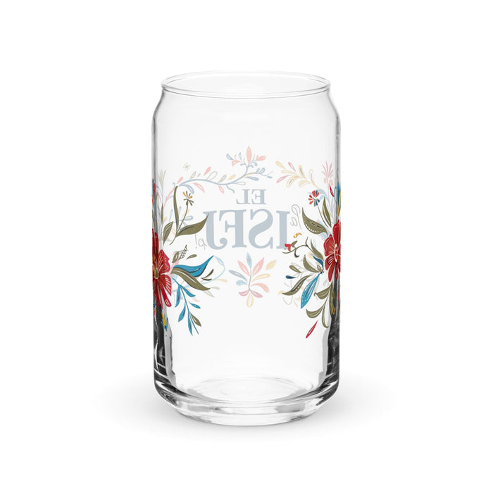 El Isfj Exclusive Art Piece Can-Shaped Glass Home Office Work Mexican Spanish Pride Gift Cup One-Of-A-Kind Calligraphy Glass | E17 Mexicada