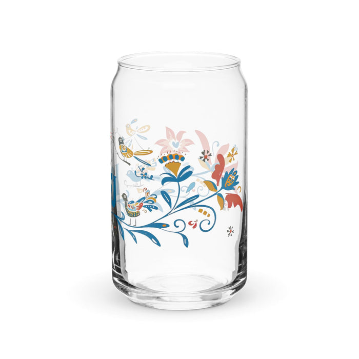 El Isfj Exclusive Art Piece Can-Shaped Glass Home Office Work Mexican Spanish Pride Gift Cup One-Of-A-Kind Calligraphy Glass | E20 Mexicada