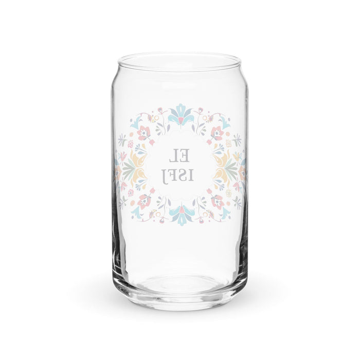 El Isfj Exclusive Art Piece Can-Shaped Glass Home Office Work Mexican Spanish Pride Gift Cup One-Of-A-Kind Calligraphy Glass | E21 Mexicada