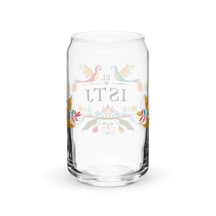 El Istj Exclusive Art Piece Can-Shaped Glass Home Office Work Mexican Spanish Pride Gift Cup One-Of-A-Kind Calligraphy Glass | E5 Mexicada