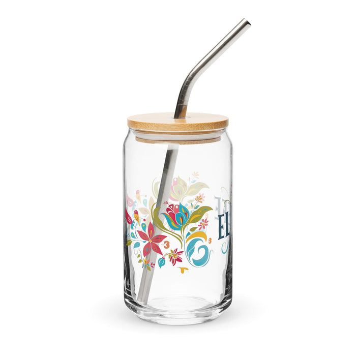 El Jefe Exclusive Art Piece Can-Shaped Glass Home Office Work Mexican Spanish Pride Gift Cup One-Of-A-Kind Calligraphy Glass | E7 Mexicada