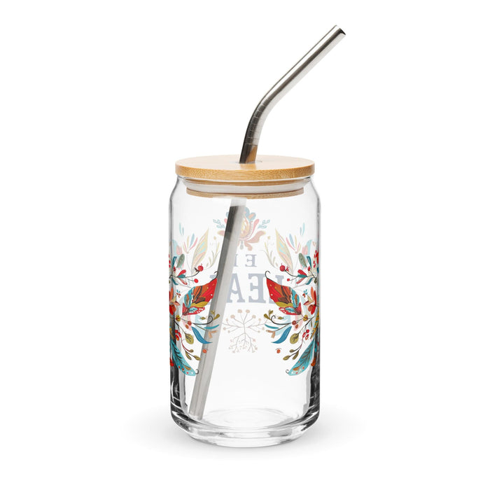 El Leal Exclusive Art Piece Can-Shaped Glass Home Office Work Mexican Spanish Pride Gift Cup One-Of-A-Kind Calligraphy Glass | E13 Mexicada