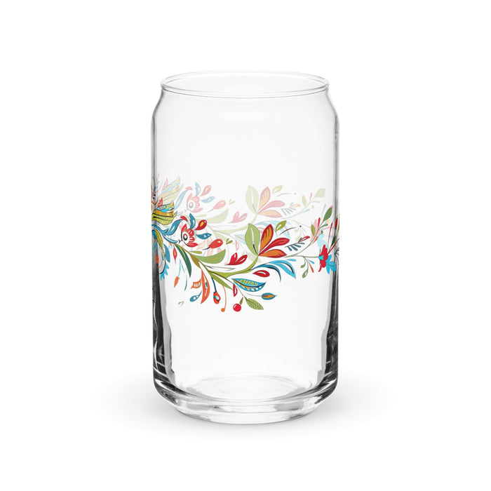 El Leal Exclusive Art Piece Can-Shaped Glass Home Office Work Mexican Spanish Pride Gift Cup One-Of-A-Kind Calligraphy Glass | E17 Mexicada