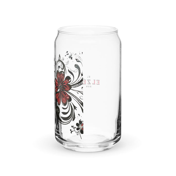 El Zen Exclusive Art Piece Can-Shaped Glass Home Office Work Mexican Spanish Pride Gift Cup One-Of-A-Kind Calligraphy Glass | E4 Mexicada