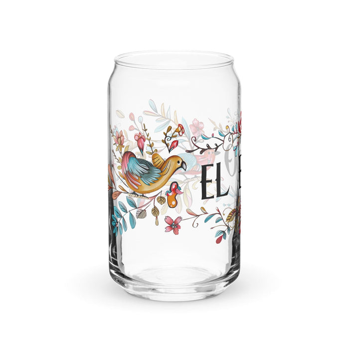 El Bro Exclusive Art Piece Can-Shaped Glass Home Office Work Mexican Spanish Pride Gift Cup One-Of-A-Kind Calligraphy Glass | E12 Mexicada