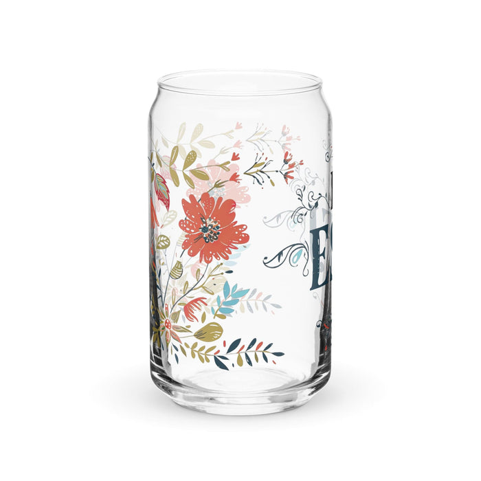 El Esfj Exclusive Art Piece Can-Shaped Glass Home Office Work Mexican Spanish Pride Gift Cup One-Of-A-Kind Calligraphy Glass | E8 Mexicada