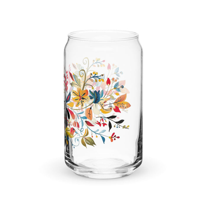 El Esfj Exclusive Art Piece Can-Shaped Glass Home Office Work Mexican Spanish Pride Gift Cup One-Of-A-Kind Calligraphy Glass | E14 Mexicada