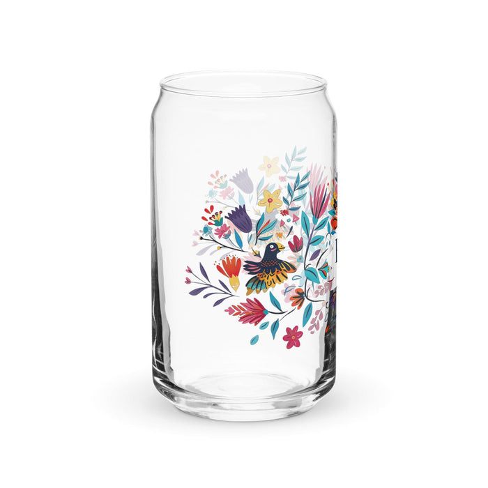 El Esfp Exclusive Art Piece Can-Shaped Glass Home Office Work Mexican Spanish Pride Gift Cup One-Of-A-Kind Calligraphy Glass | E10 Mexicada