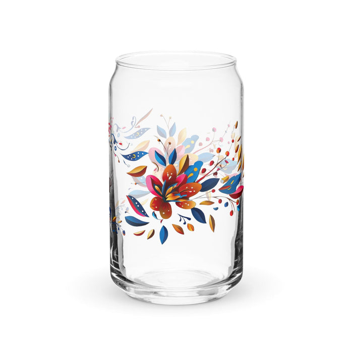 El Esfp Exclusive Art Piece Can-Shaped Glass Home Office Work Mexican Spanish Pride Gift Cup One-Of-A-Kind Calligraphy Glass | E12 Mexicada