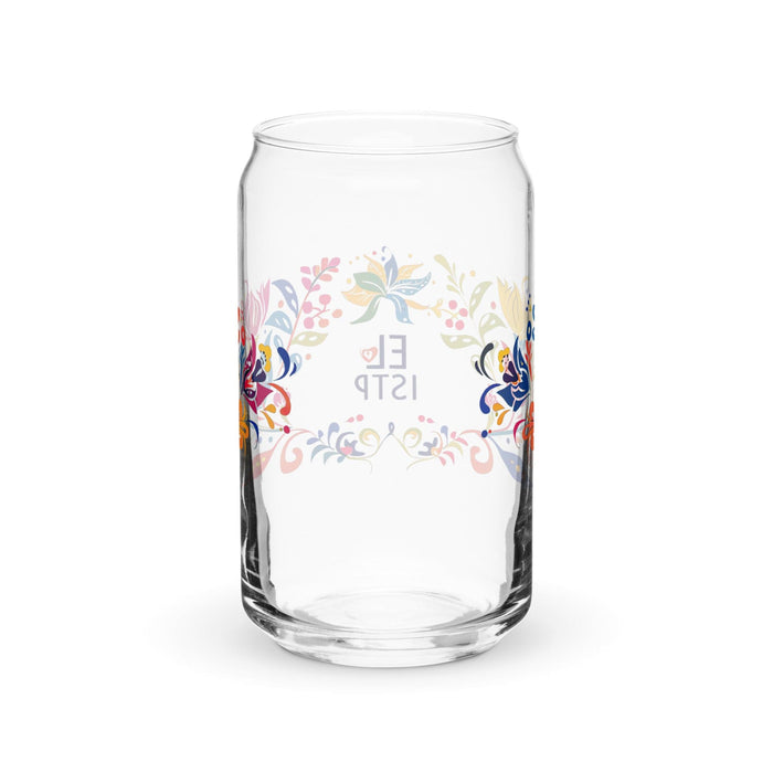 El Istp Exclusive Art Piece Can-Shaped Glass Home Office Work Mexican Spanish Pride Gift Cup One-Of-A-Kind Calligraphy Glass | E4 Mexicada