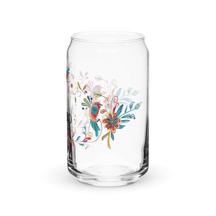 El Morro Exclusive Art Piece Can-Shaped Glass Home Office Work Mexican Spanish Pride Gift Cup One-Of-A-Kind Calligraphy Glass | E1 Mexicada