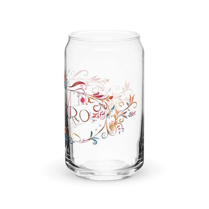 El Morro Exclusive Art Piece Can-Shaped Glass Home Office Work Mexican Spanish Pride Gift Cup One-Of-A-Kind Calligraphy Glass | E8 Mexicada