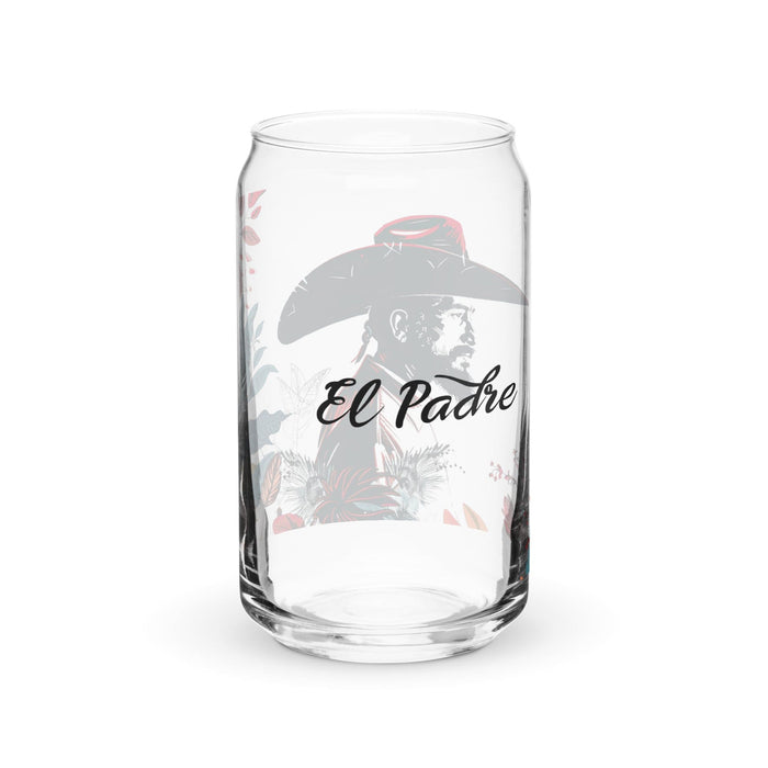 El Padre Exclusive Art Piece Can-Shaped Glass Home Office Work Mexican Spanish Pride Gift Cup One-Of-A-Kind Calligraphy Glass | E11 Mexicada