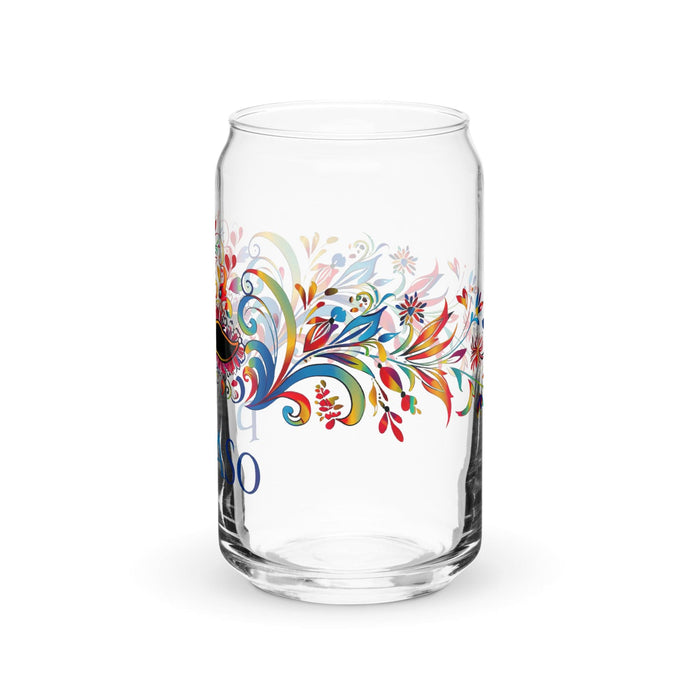 El Payaso Exclusive Art Piece Can-Shaped Glass Home Office Work Mexican Spanish Pride Gift Cup One-Of-A-Kind Calligraphy Glass | E8 Mexicada