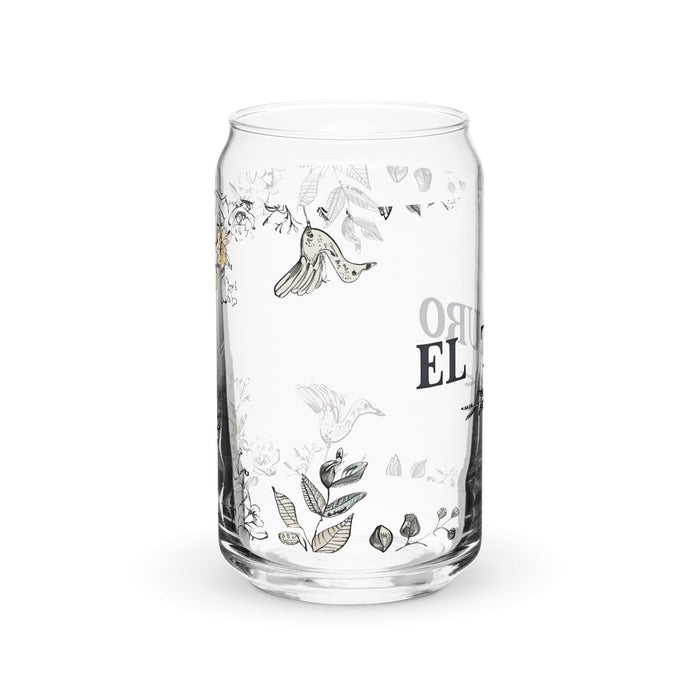 El Tauro Exclusive Art Piece Can-Shaped Glass Home Office Work Mexican Spanish Pride Gift Cup One-Of-A-Kind Calligraphy Glass | E7 Mexicada