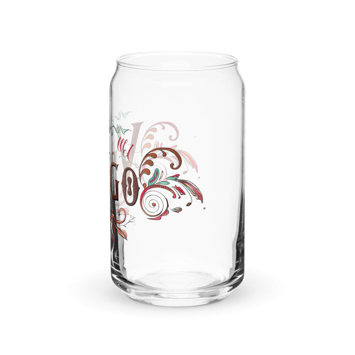 El Virgo Exclusive Art Piece Can-Shaped Glass Home Office Work Mexican Spanish Pride Gift Cup One-Of-A-Kind Calligraphy Glass | E2 Mexicada