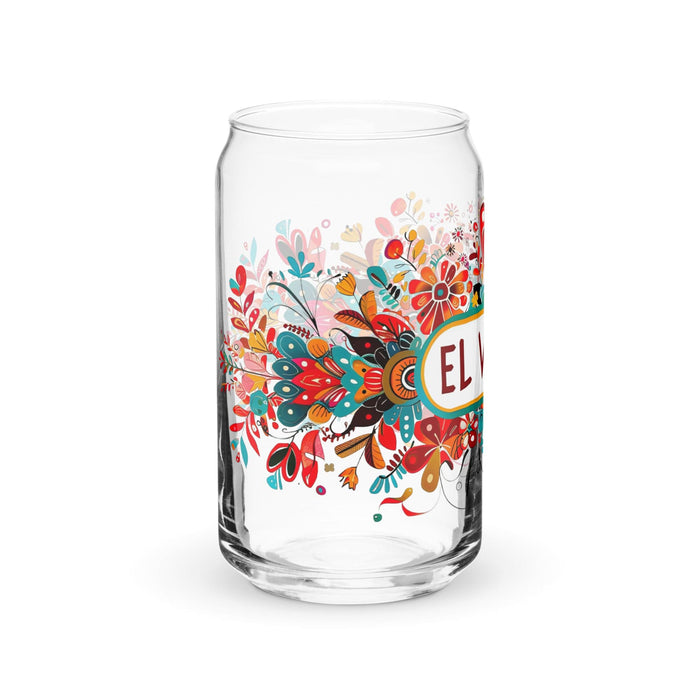 El Virgo Exclusive Art Piece Can-Shaped Glass Home Office Work Mexican Spanish Pride Gift Cup One-Of-A-Kind Calligraphy Glass | E7 Mexicada