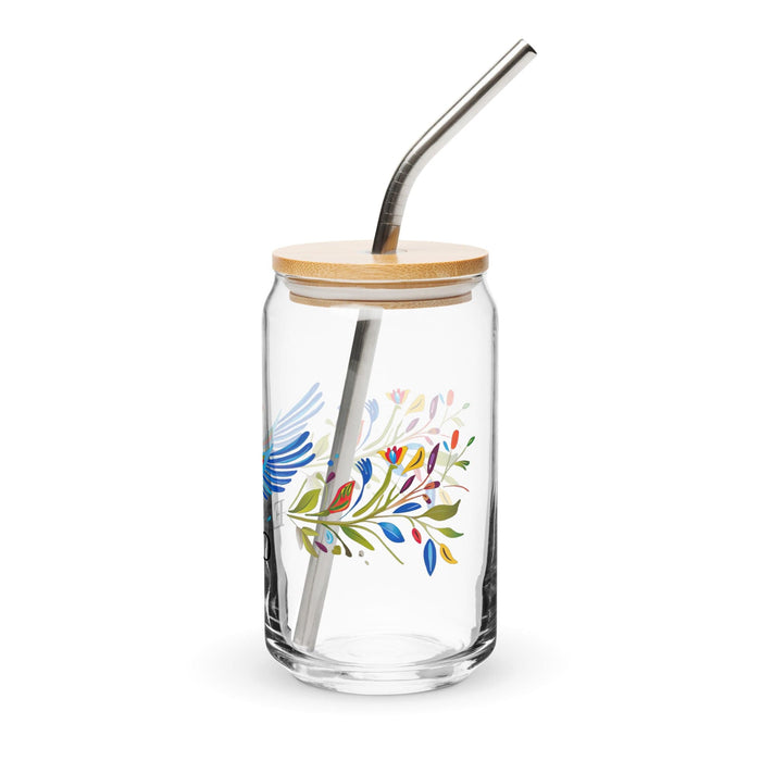 El Vivo Exclusive Art Piece Can-Shaped Glass Home Office Work Mexican Spanish Pride Gift Cup One-Of-A-Kind Calligraphy Glass | E9 Mexicada