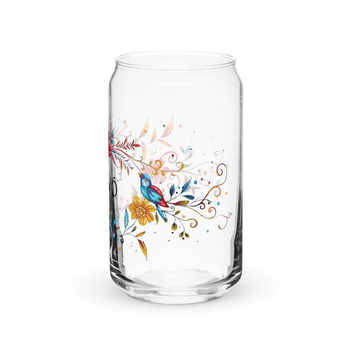 El Vivo Exclusive Art Piece Can-Shaped Glass Home Office Work Mexican Spanish Pride Gift Cup One-Of-A-Kind Calligraphy Glass | E14 Mexicada