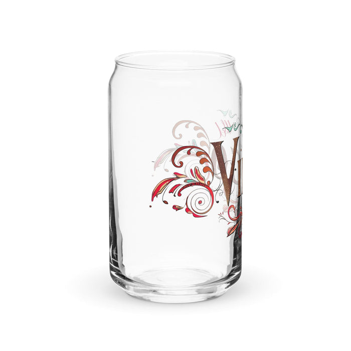 El Virgo Exclusive Art Piece Can-Shaped Glass Home Office Work Mexican Spanish Pride Gift Cup One-Of-A-Kind Calligraphy Glass | E4 Mexicada