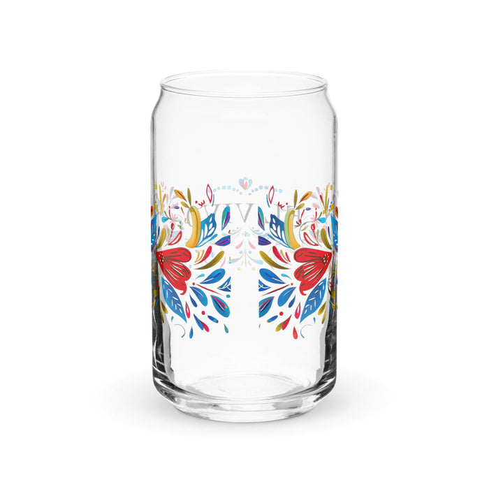 El Vivo Exclusive Art Piece Can-Shaped Glass Home Office Work Mexican Spanish Pride Gift Cup One-Of-A-Kind Calligraphy Glass | E4 Mexicada