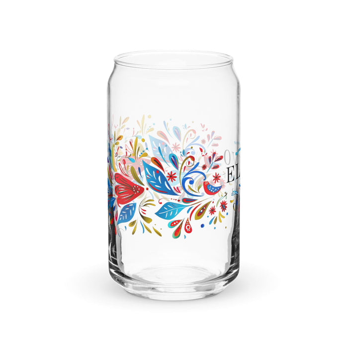 El Vivo Exclusive Art Piece Can-Shaped Glass Home Office Work Mexican Spanish Pride Gift Cup One-Of-A-Kind Calligraphy Glass | E4 Mexicada