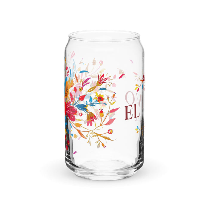 El Vivo Exclusive Art Piece Can-Shaped Glass Home Office Work Mexican Spanish Pride Gift Cup One-Of-A-Kind Calligraphy Glass | E6 Mexicada