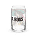 La Boss Exclusive Art Piece Can-Shaped Glass Home Office Work Mexican Spanish Pride Gift Cup One-Of-A-Kind Calligraphy Glass | L22 Mexicada