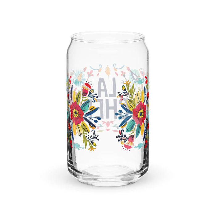 La Chef Exclusive Art Piece Can-Shaped Glass Home Office Work Mexican Spanish Pride Gift Cup One-Of-A-Kind Calligraphy Glass | L2 Mexicada