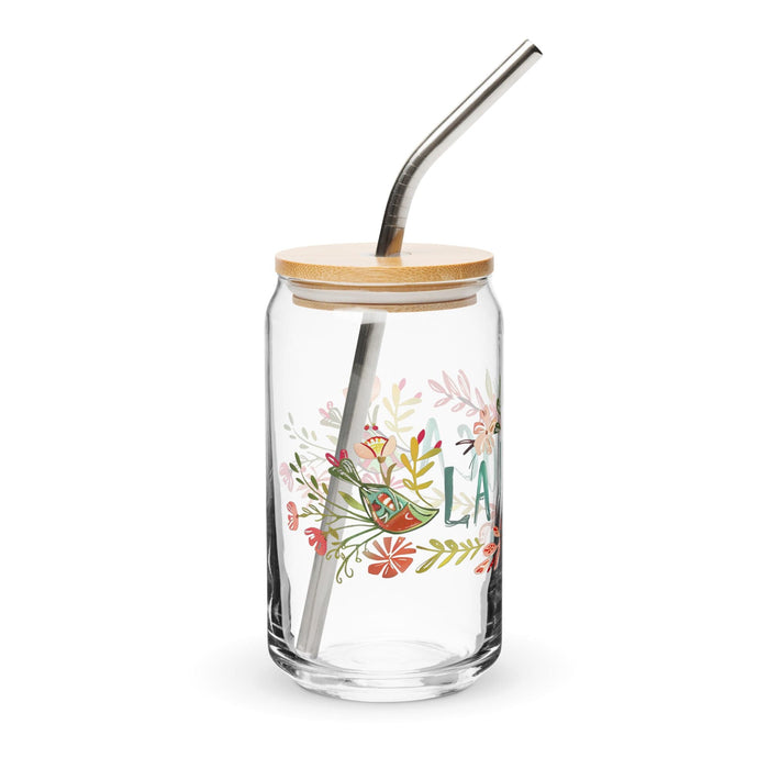 La Loca Exclusive Art Piece Can-Shaped Glass Home Office Work Mexican Spanish Pride Gift Cup One-Of-A-Kind Calligraphy Glass | L1 Mexicada