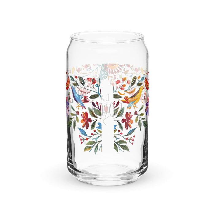 La Loca Exclusive Art Piece Can-Shaped Glass Home Office Work Mexican Spanish Pride Gift Cup One-Of-A-Kind Calligraphy Glass | L3 Mexicada