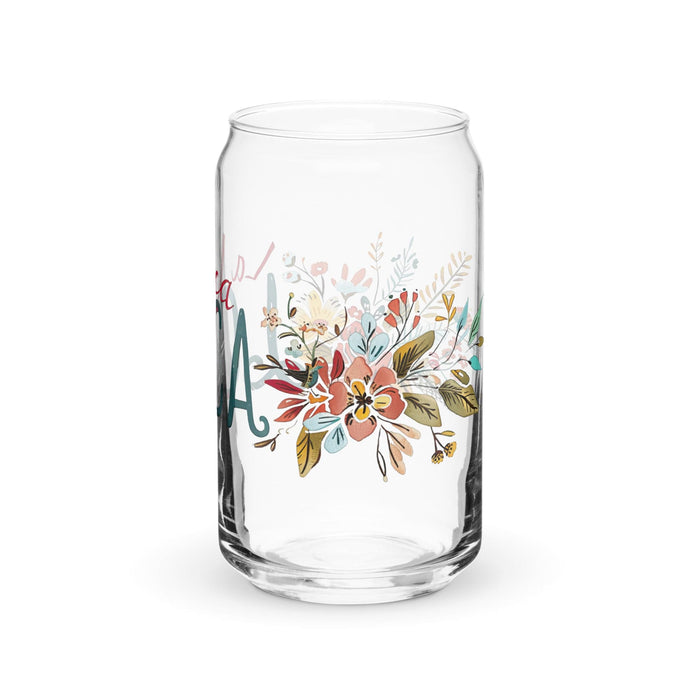 La Loca Exclusive Art Piece Can-Shaped Glass Home Office Work Mexican Spanish Pride Gift Cup One-Of-A-Kind Calligraphy Glass | L15 Mexicada