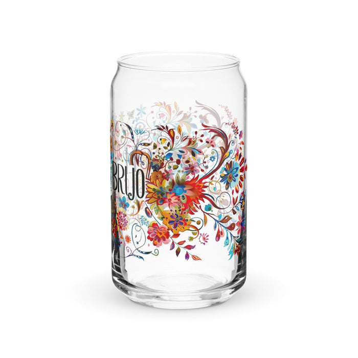 El Brujo Exclusive Art Piece Can-Shaped Glass Home Office Work Mexican Spanish Pride Gift Cup One-Of-A-Kind Calligraphy Glass | E1 Mexicada