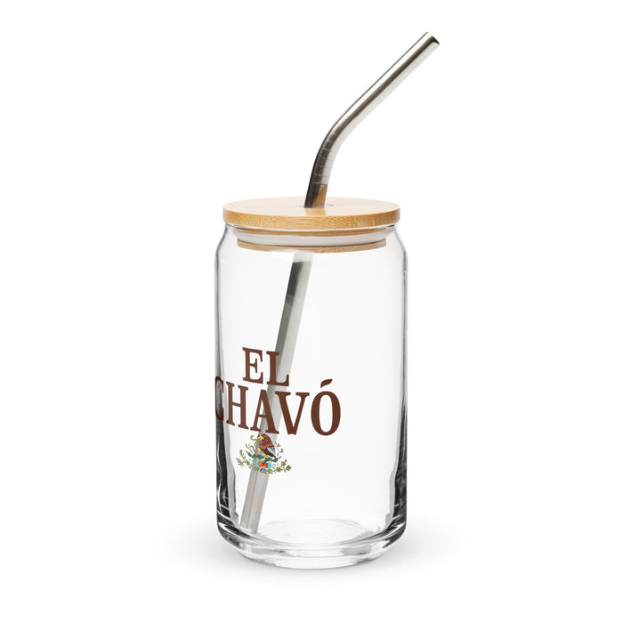 El Chavo Exclusive Art Piece Can-Shaped Glass Home Office Work Mexican Spanish Pride Gift Cup One-Of-A-Kind Calligraphy Glass | E6 Mexicada