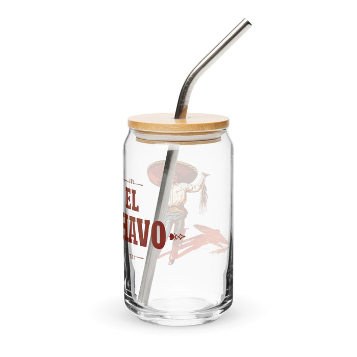 El Chavo Exclusive Art Piece Can-Shaped Glass Home Office Work Mexican Spanish Pride Gift Cup One-Of-A-Kind Calligraphy Glass | E8 Mexicada