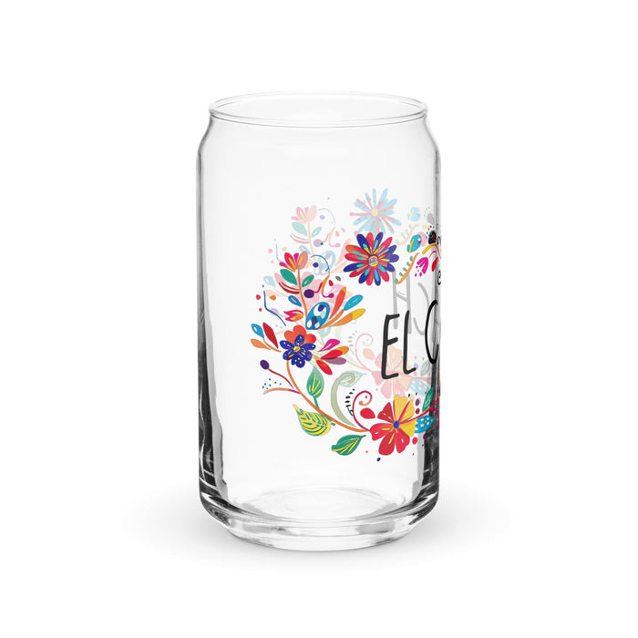 El Coach Exclusive Art Piece Can-Shaped Glass Home Office Work Mexican Spanish Pride Gift Cup One-Of-A-Kind Calligraphy Glass | E4 Mexicada