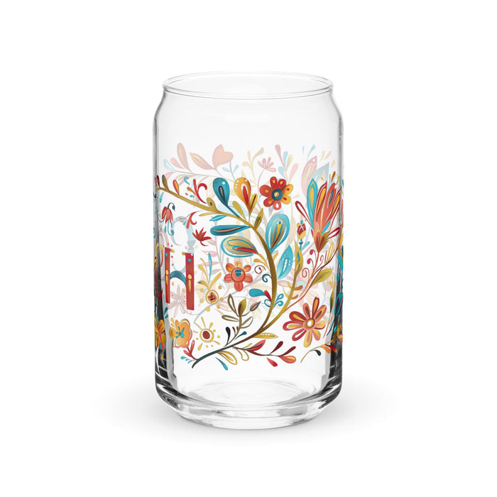 El Coach Exclusive Art Piece Can-Shaped Glass Home Office Work Mexican Spanish Pride Gift Cup One-Of-A-Kind Calligraphy Glass | E6 Mexicada