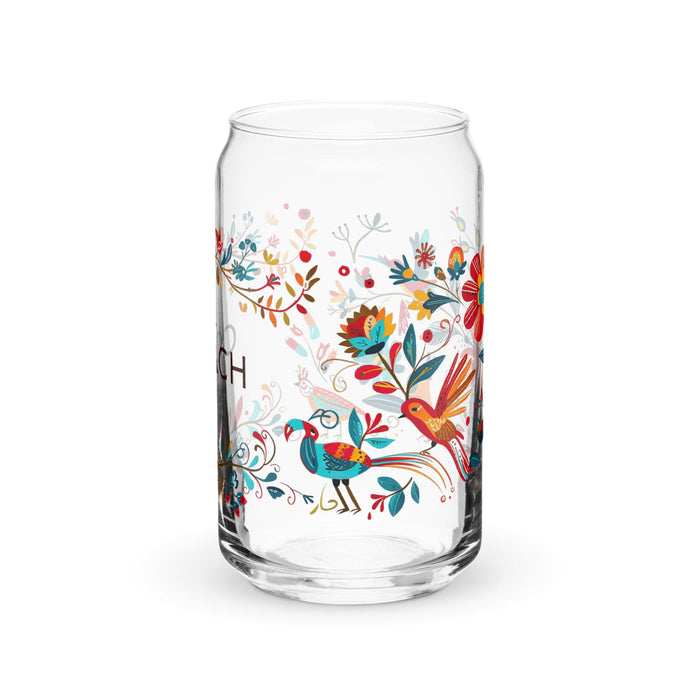 El Coach Exclusive Art Piece Can-Shaped Glass Home Office Work Mexican Spanish Pride Gift Cup One-Of-A-Kind Calligraphy Glass | E10 Mexicada