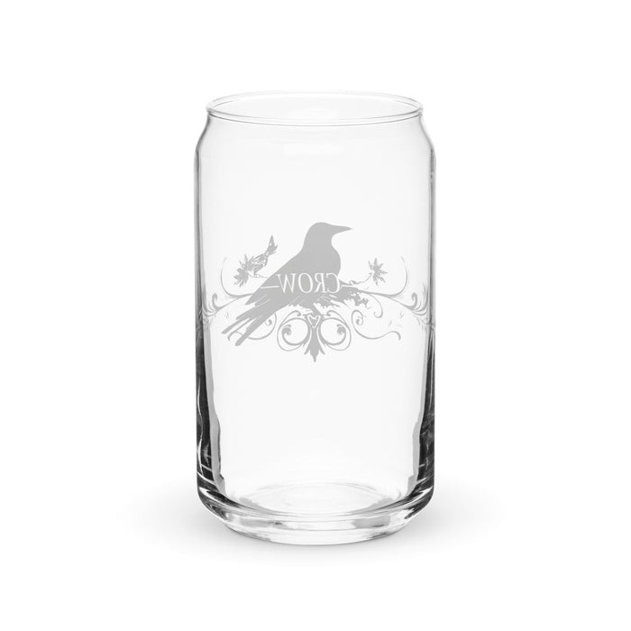 El Crow Exclusive Art Piece Can-Shaped Glass Home Office Work Mexican Spanish Pride Gift Cup One-Of-A-Kind Calligraphy Glass | E4 Mexicada