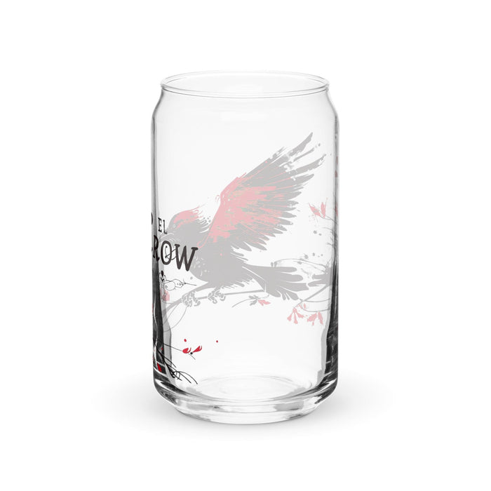 El Crow Exclusive Art Piece Can-Shaped Glass Home Office Work Mexican Spanish Pride Gift Cup One-Of-A-Kind Calligraphy Glass | E22 Mexicada