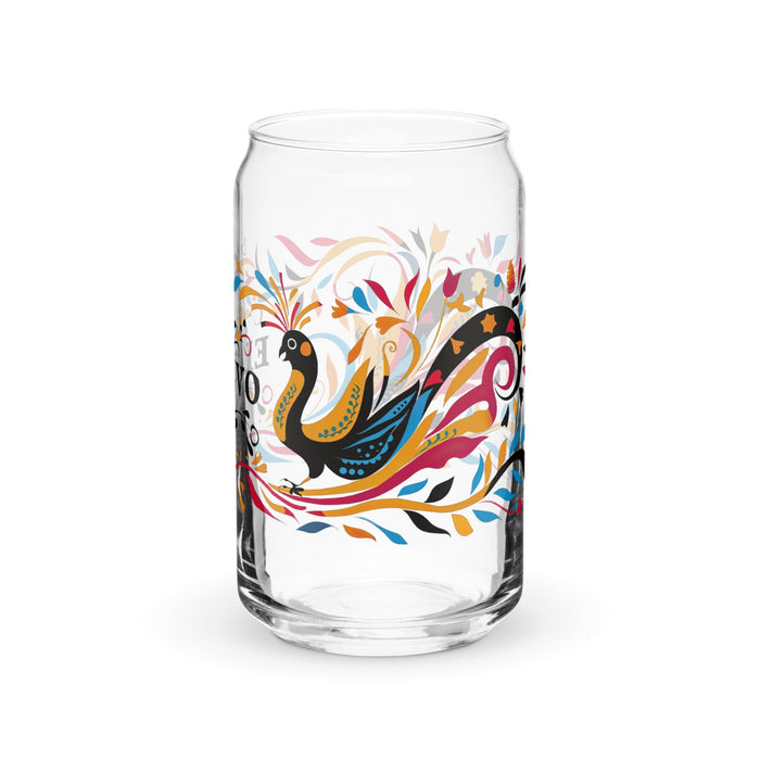 El Divo Exclusive Art Piece Can-Shaped Glass Home Office Work Mexican Spanish Pride Gift Cup One-Of-A-Kind Calligraphy Glass | E6 Mexicada