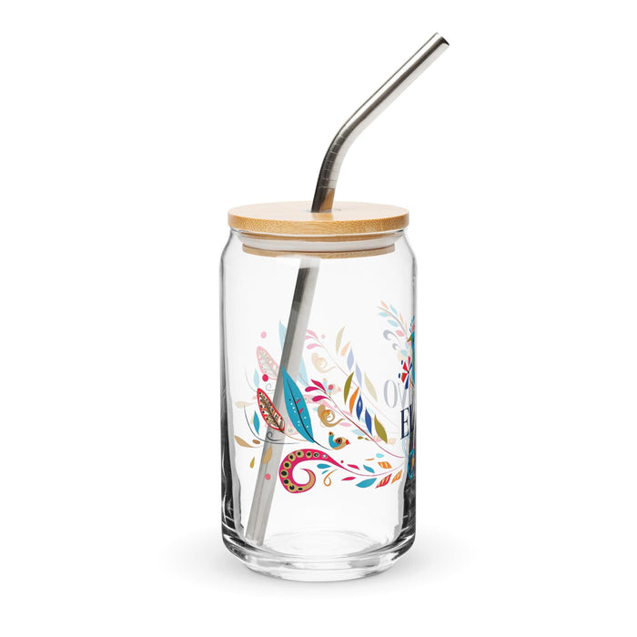 El Divo Exclusive Art Piece Can-Shaped Glass Home Office Work Mexican Spanish Pride Gift Cup One-Of-A-Kind Calligraphy Glass | E7 Mexicada